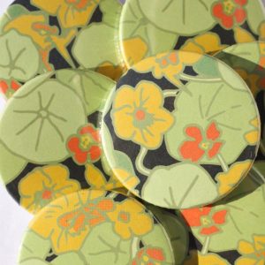 badges fleurs verts